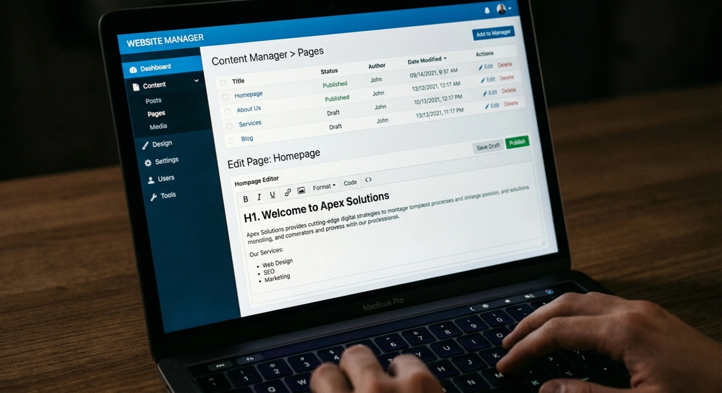 Custom CMS where clients update content without a developer